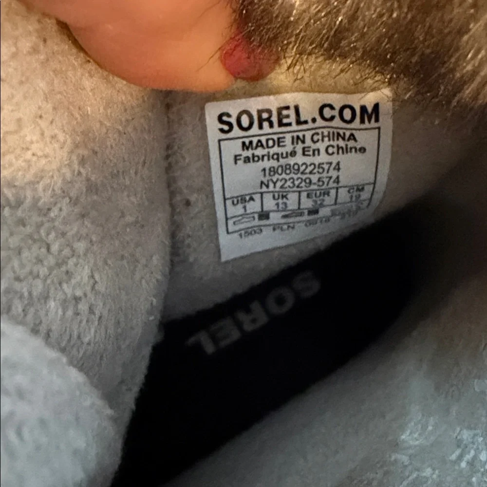 Sorel Kids Brown Boots with Orange Laces